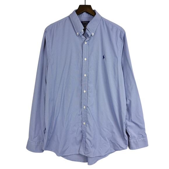 Polo Ralph Lauren Classic Fit Performance Button Down Shirt Blue - L - Picture 1 of 8